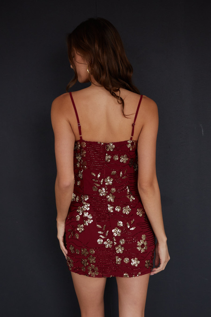 Floral Sequin A-Line Mini