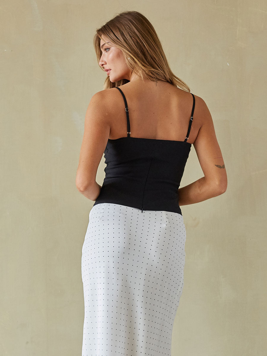 Lace Trim Polyester-Lined Crop