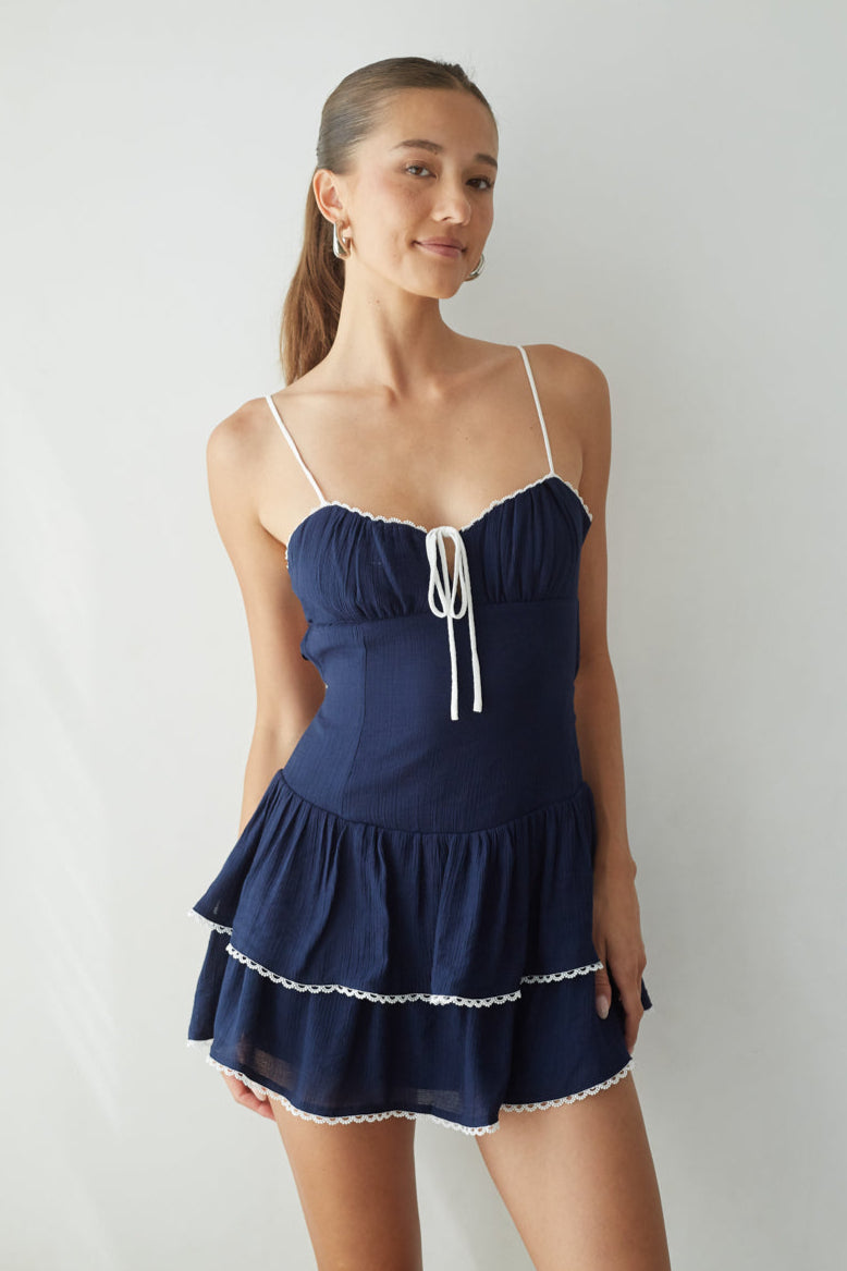 ‌Open Back Ruffle Tie Mini