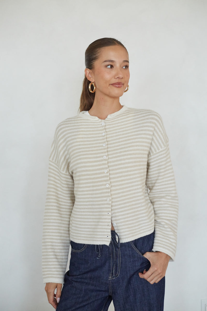 Crew Neck Soft Cardigan