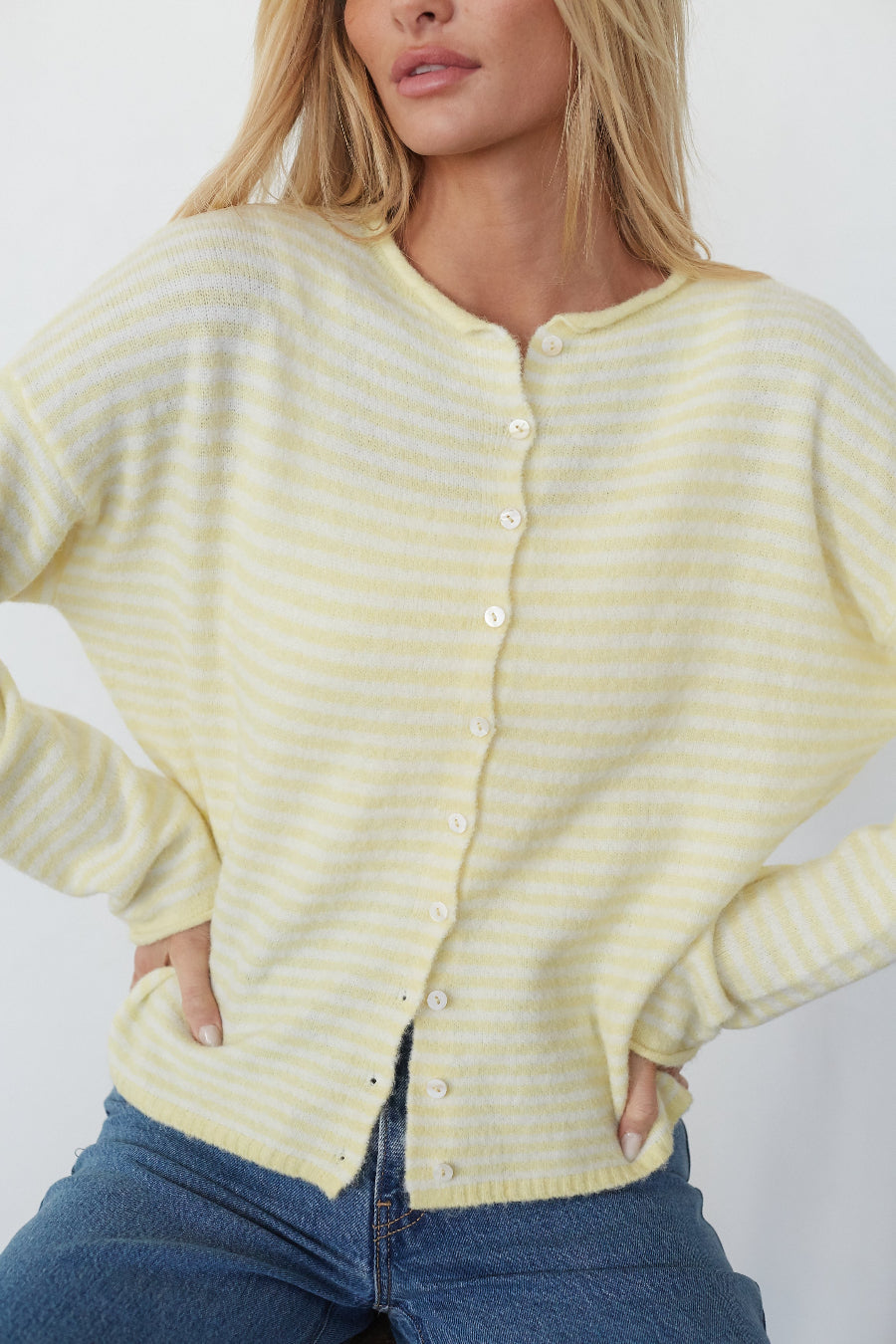 Crew Neck Soft Cardigan