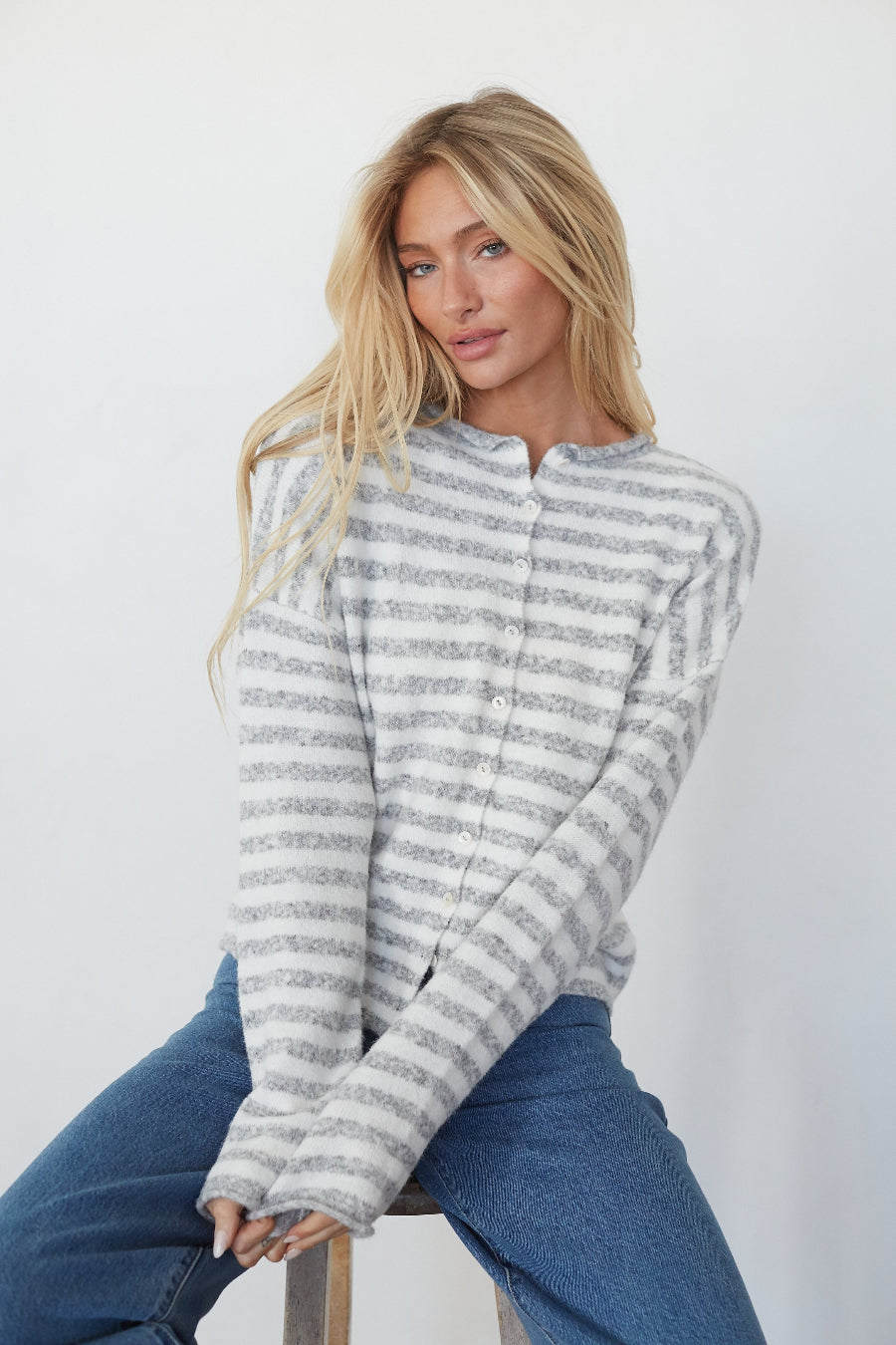 Crew Neck Soft Cardigan