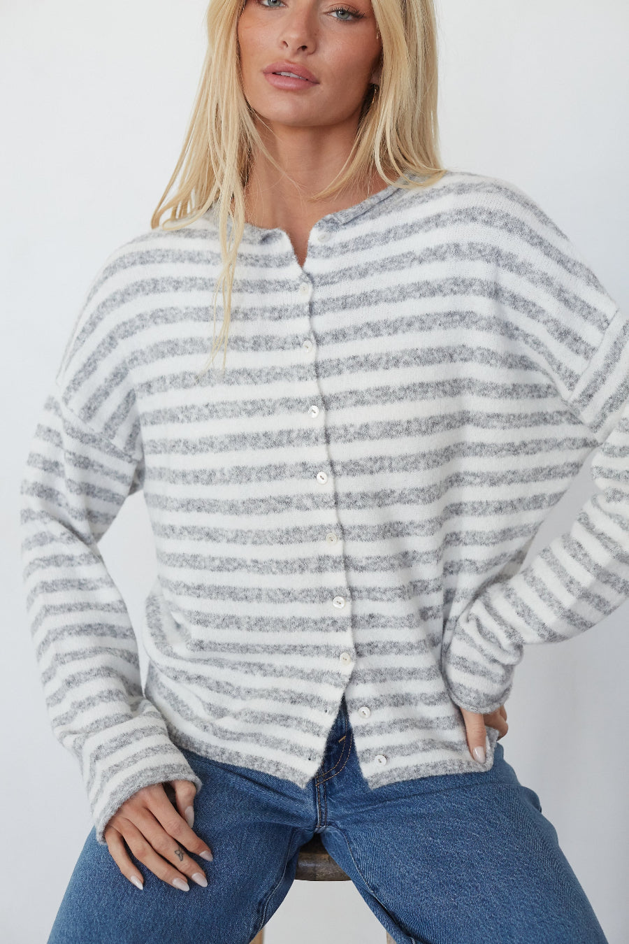 Crew Neck Soft Cardigan