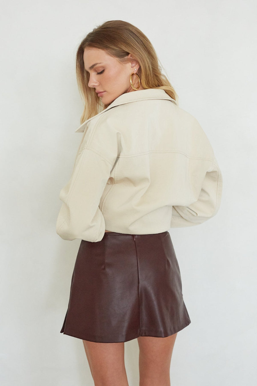 Velour Lined Back-Zip Skort