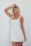 Square Neck Gathered Sleeve Mini