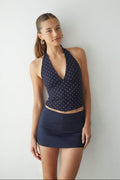 Canvas Side-Slit Mini Skort