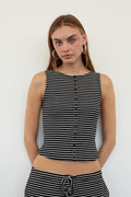 High Crew Ribbed Crop Top