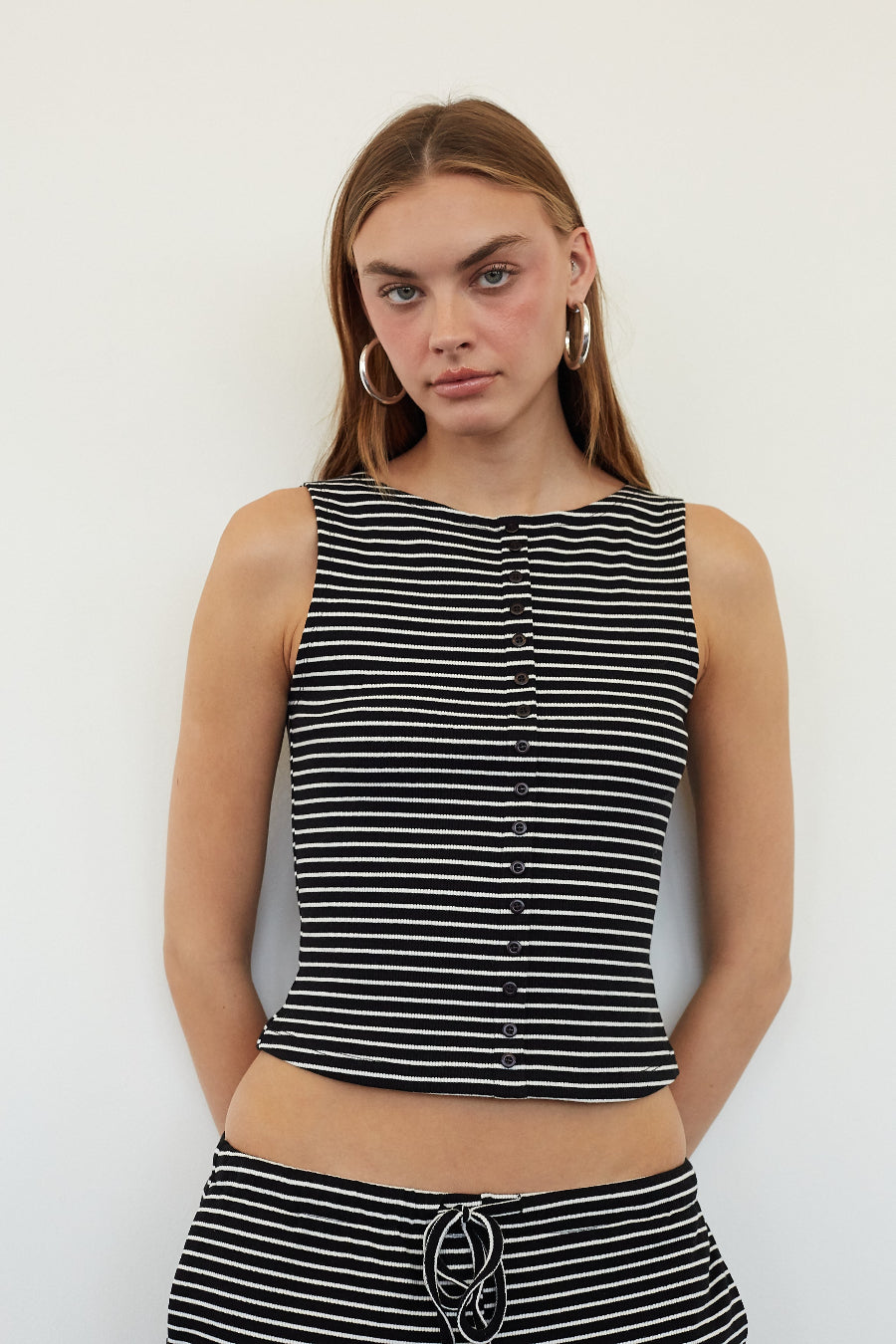 High Crew Ribbed Crop Top