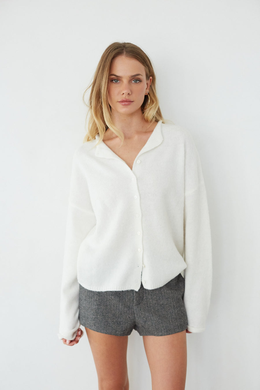 Crew Neck Soft Cardigan
