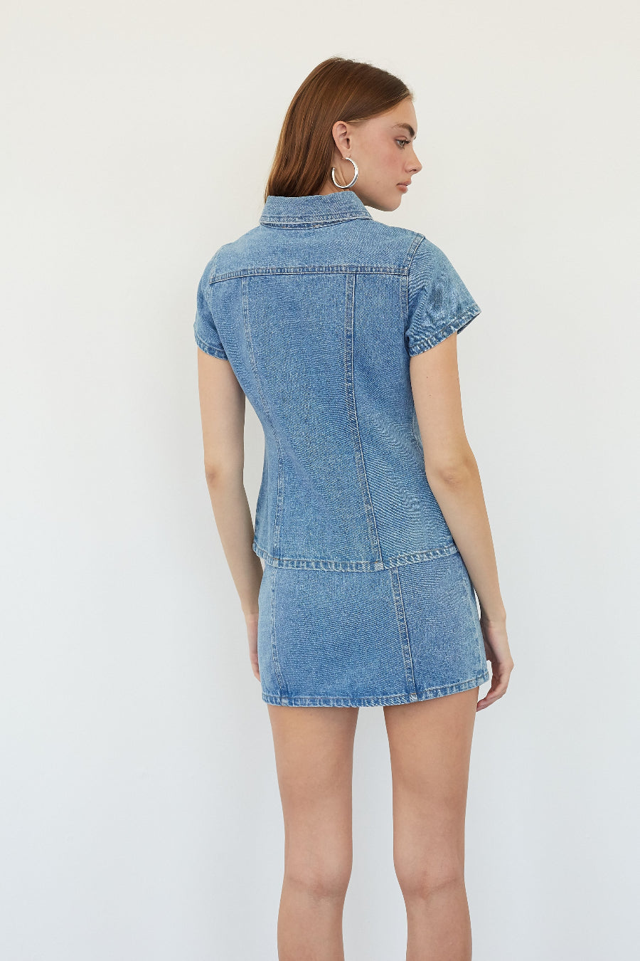 Split Hem Button-Up Top