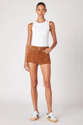 Structured Leather Hot Shorts