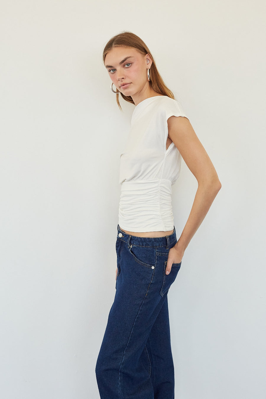 Off-Shoulder Draped Crop Top