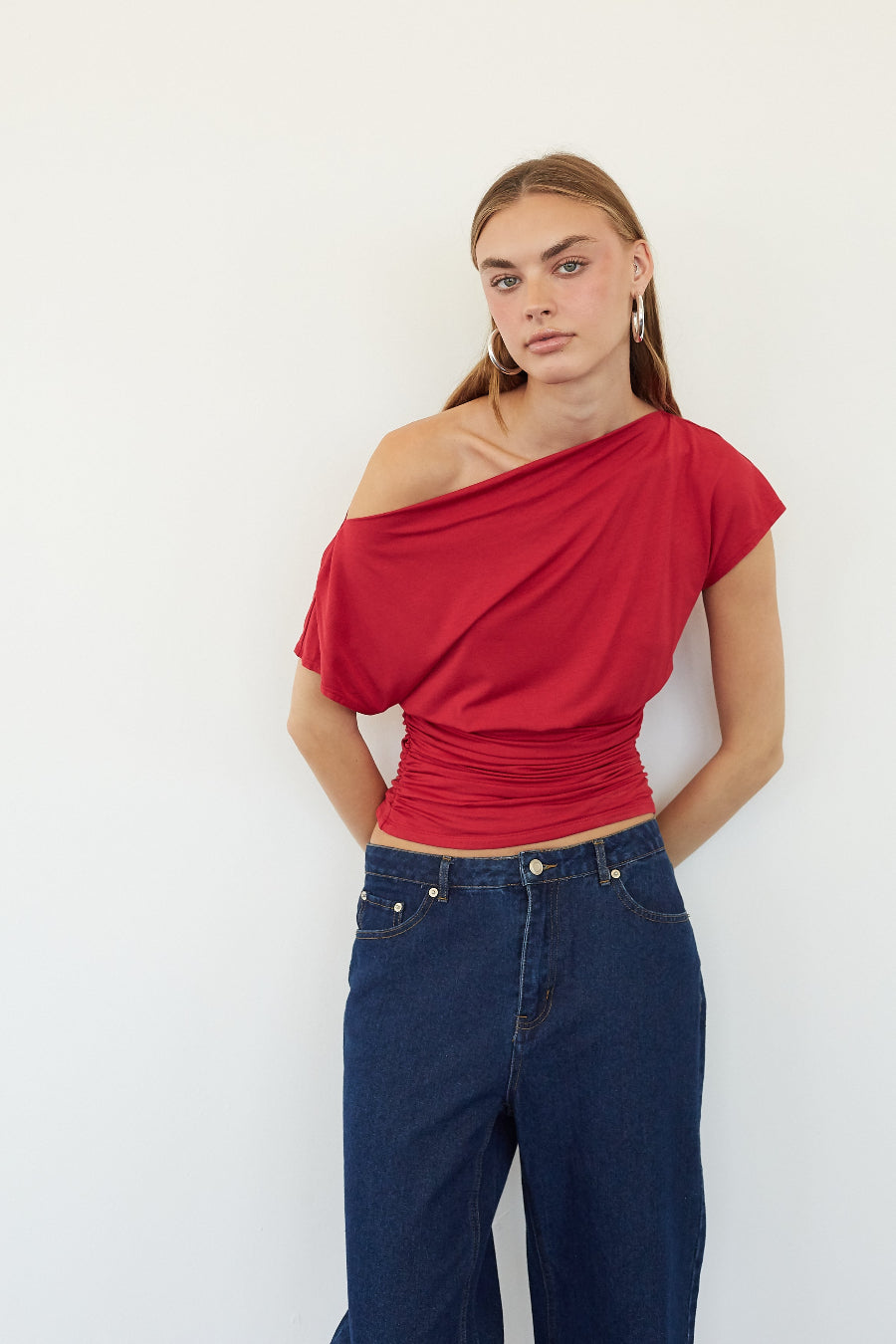Off-Shoulder Draped Crop Top