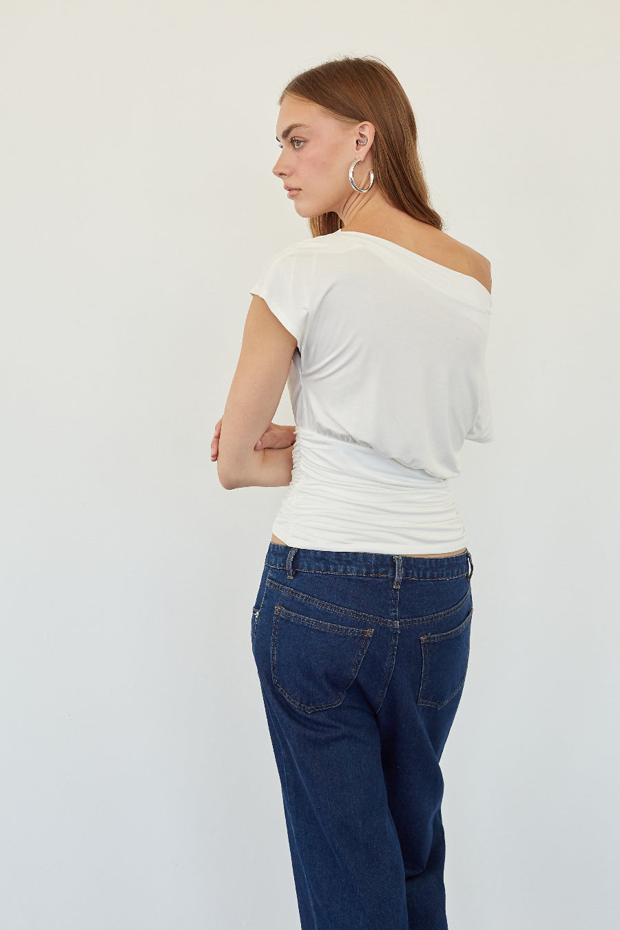 Off-Shoulder Draped Crop Top