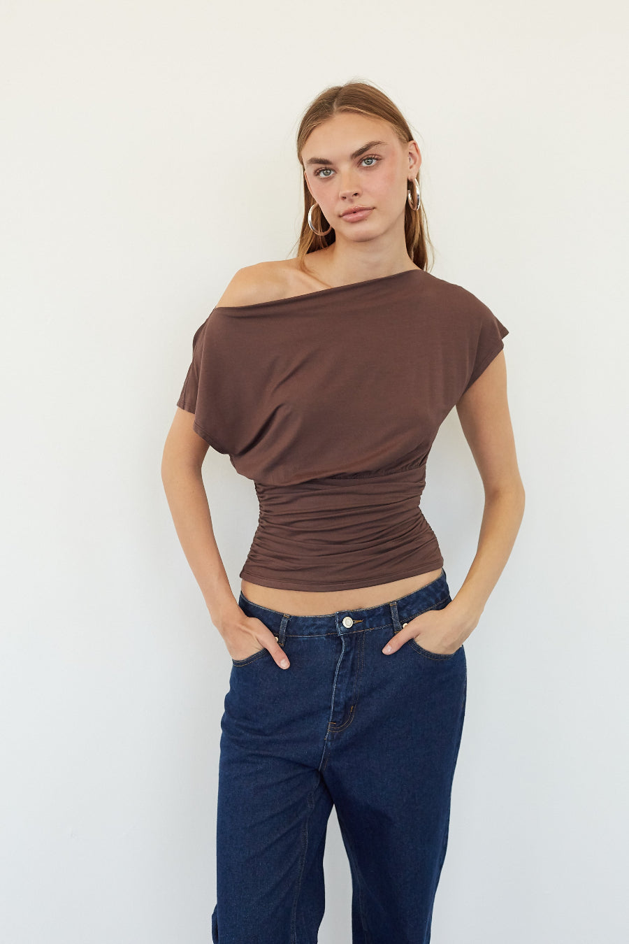 Off-Shoulder Draped Crop Top