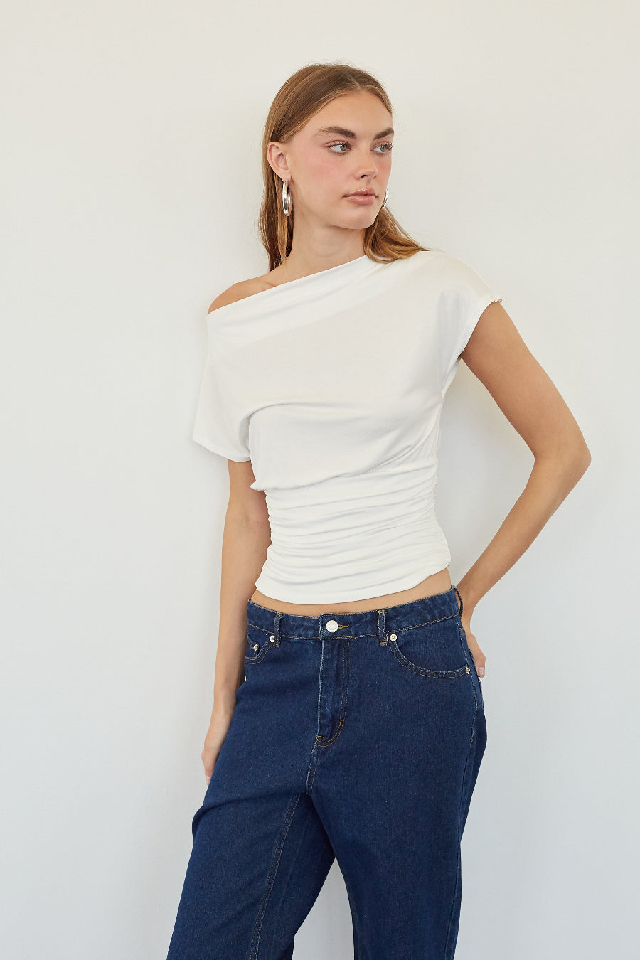 Off-Shoulder Draped Crop Top