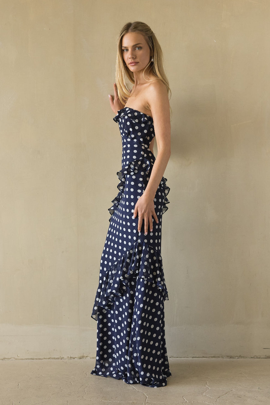 Satin Polka Dot Flow Maxi