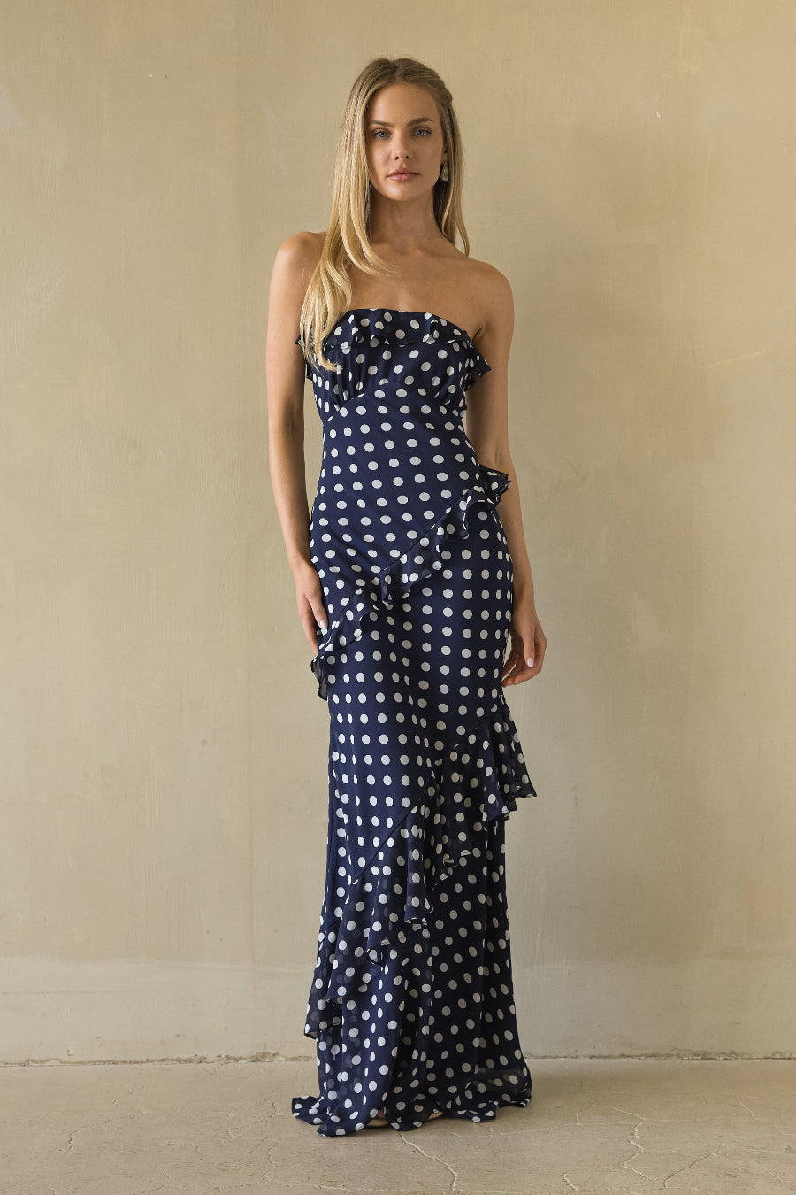 Satin Polka Dot Flow Maxi