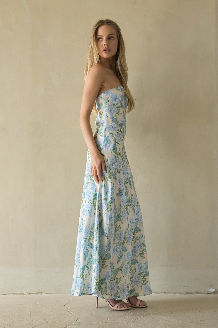 Slip Strapless Satin Maxi