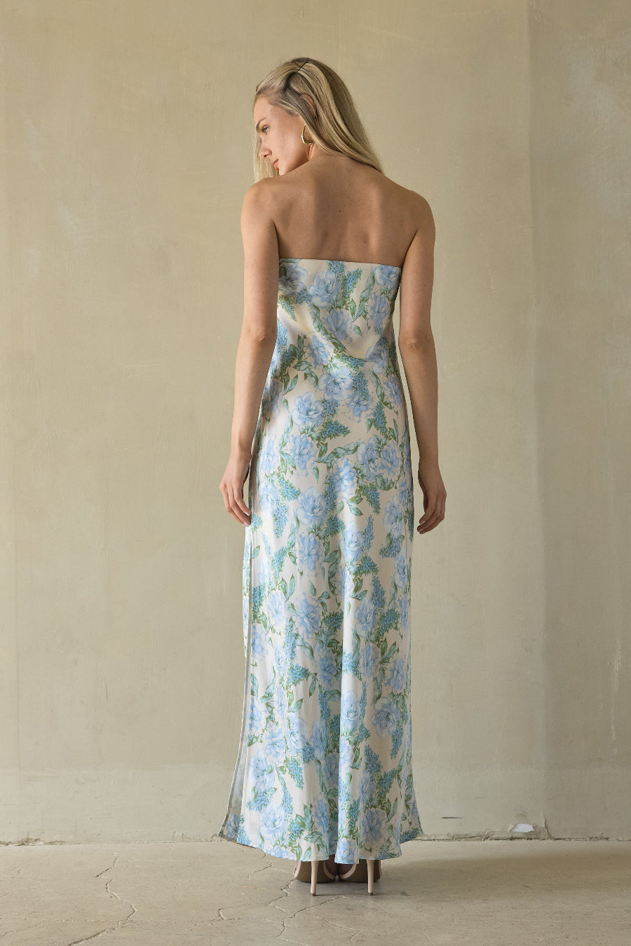 Slip Strapless Satin Maxi
