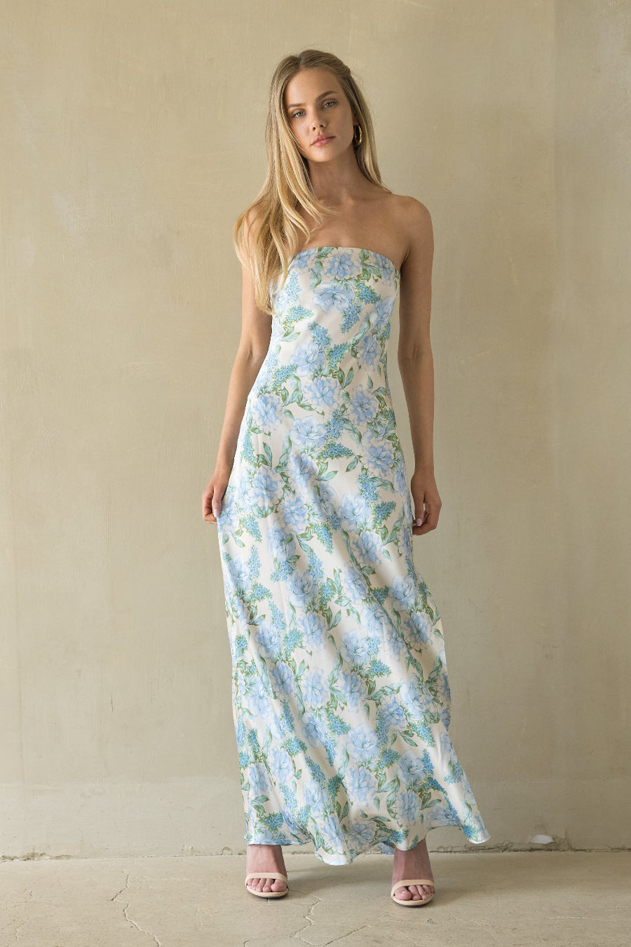 Slip Strapless Satin Maxi