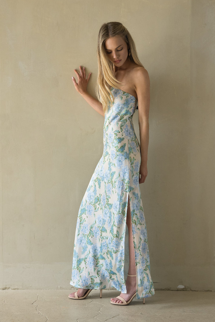 Slip Strapless Satin Maxi