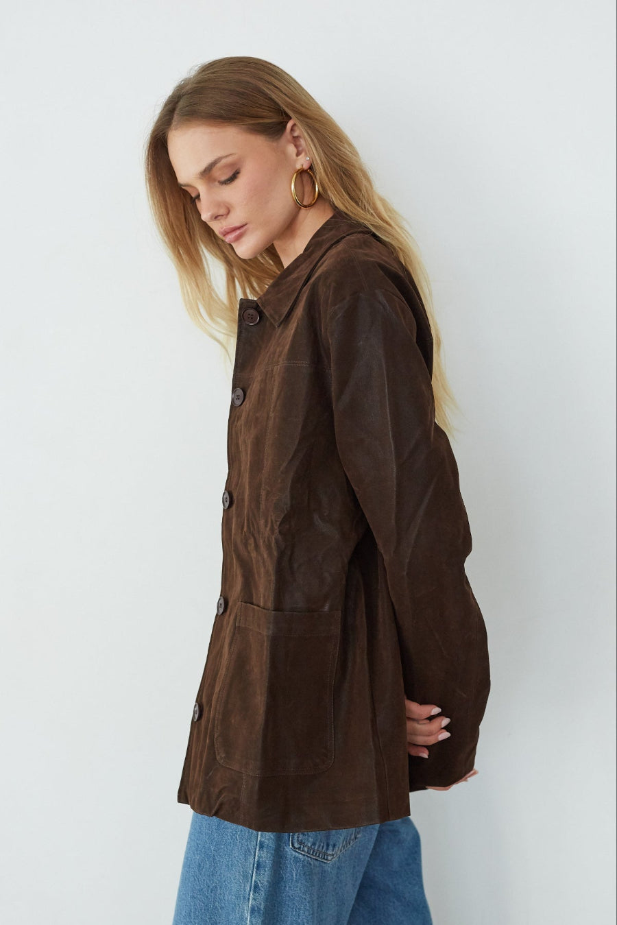 Fully Lined Faux Suede Jacket