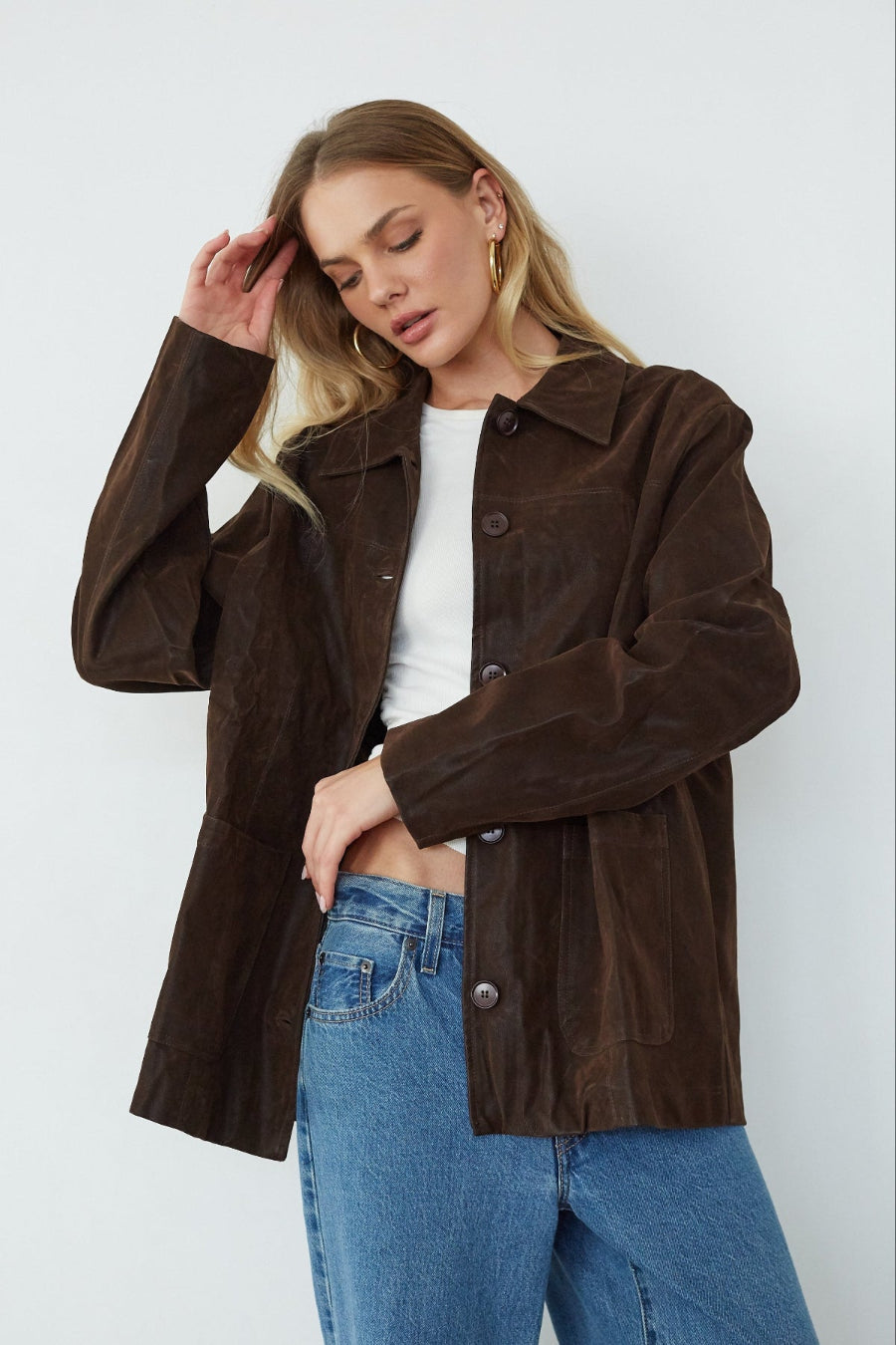 Fully Lined Faux Suede Jacket