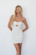 Polka Dot Strapless Bodycon