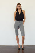 Invisible Zip Gingham Short
