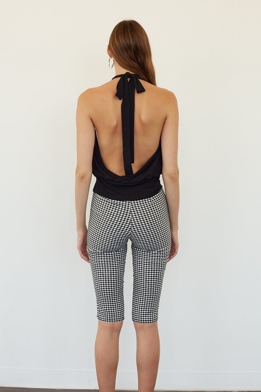 Invisible Zip Gingham Short