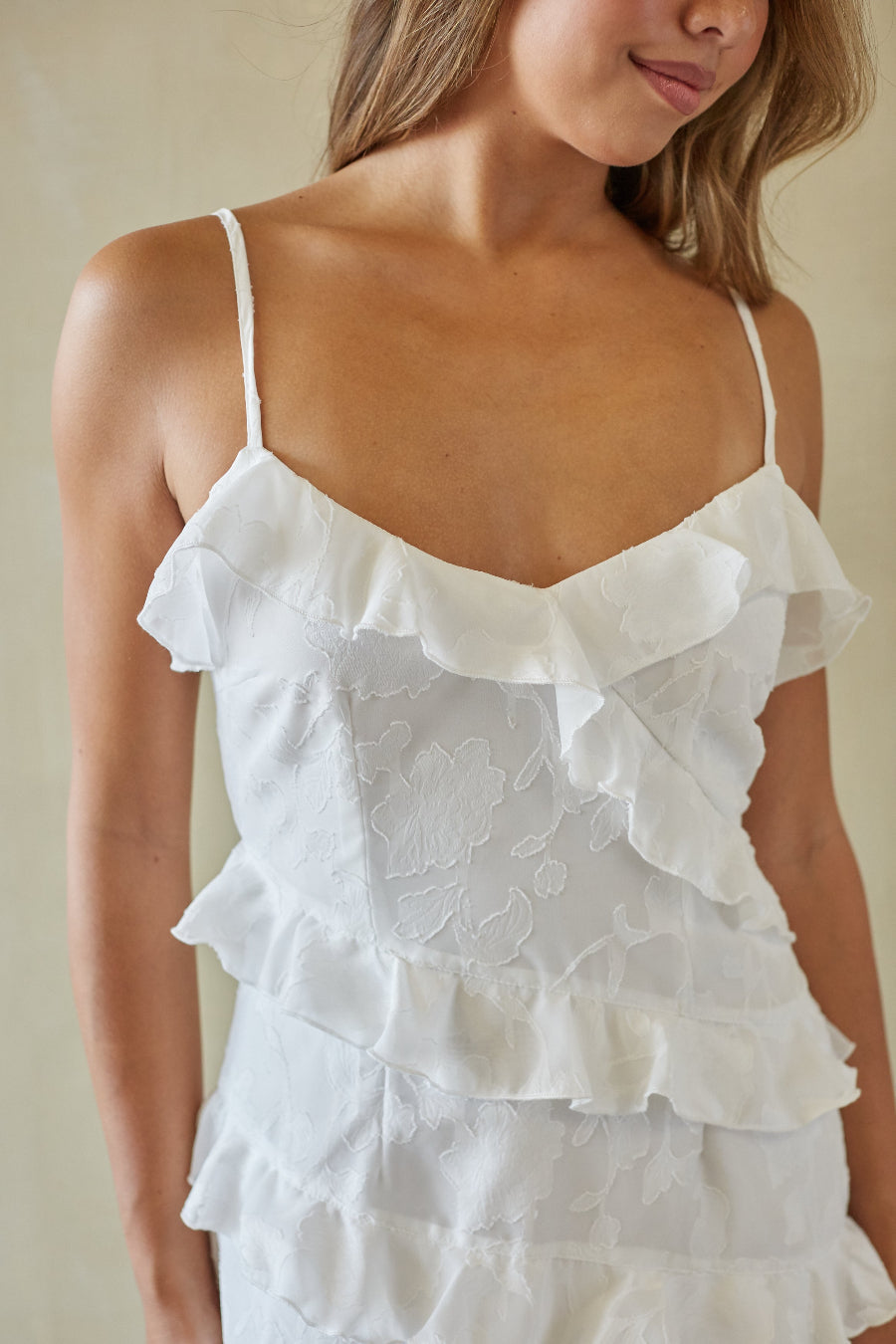Floral Ruffle Bodycon Mini