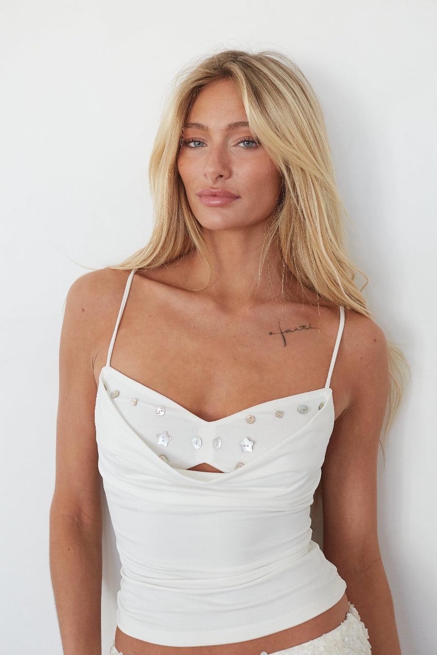 Sweetheart Cowl Spaghetti Top