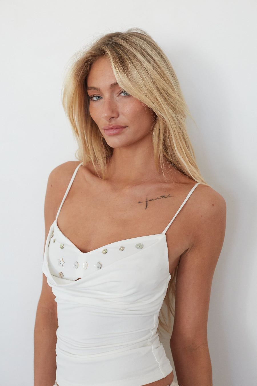 Sweetheart Cowl Spaghetti Top