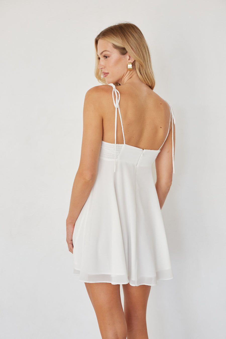 Bow-Tie Chiffon Mini Dress