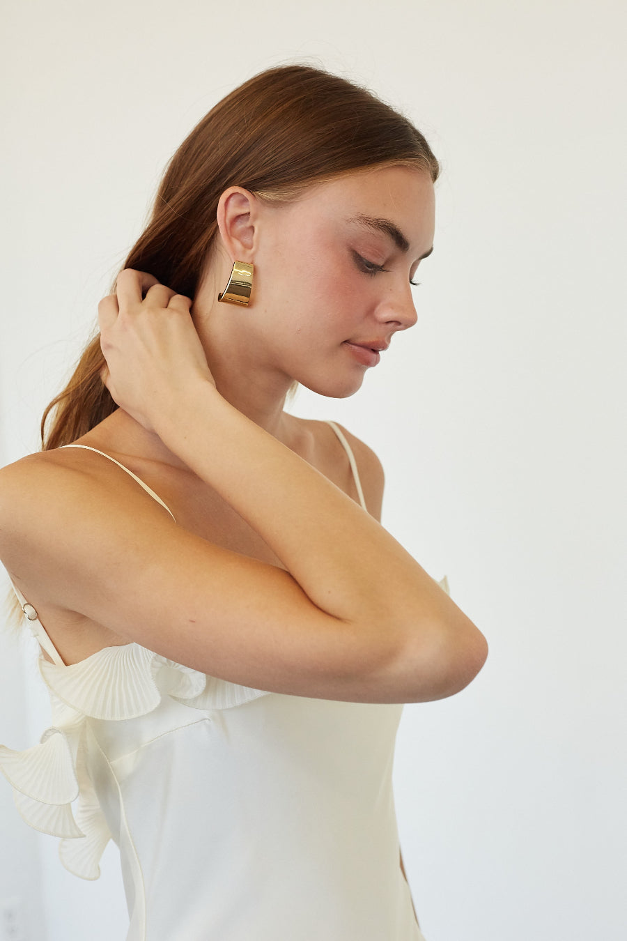 Ruffle Low-Back Midi Dress