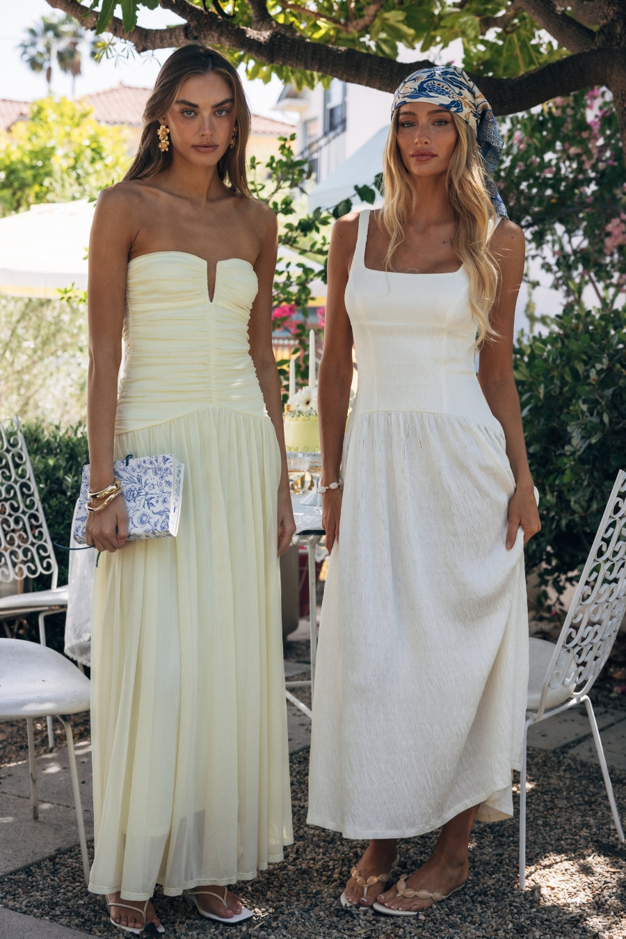 Textured Drop-Waist Open-Back Dress