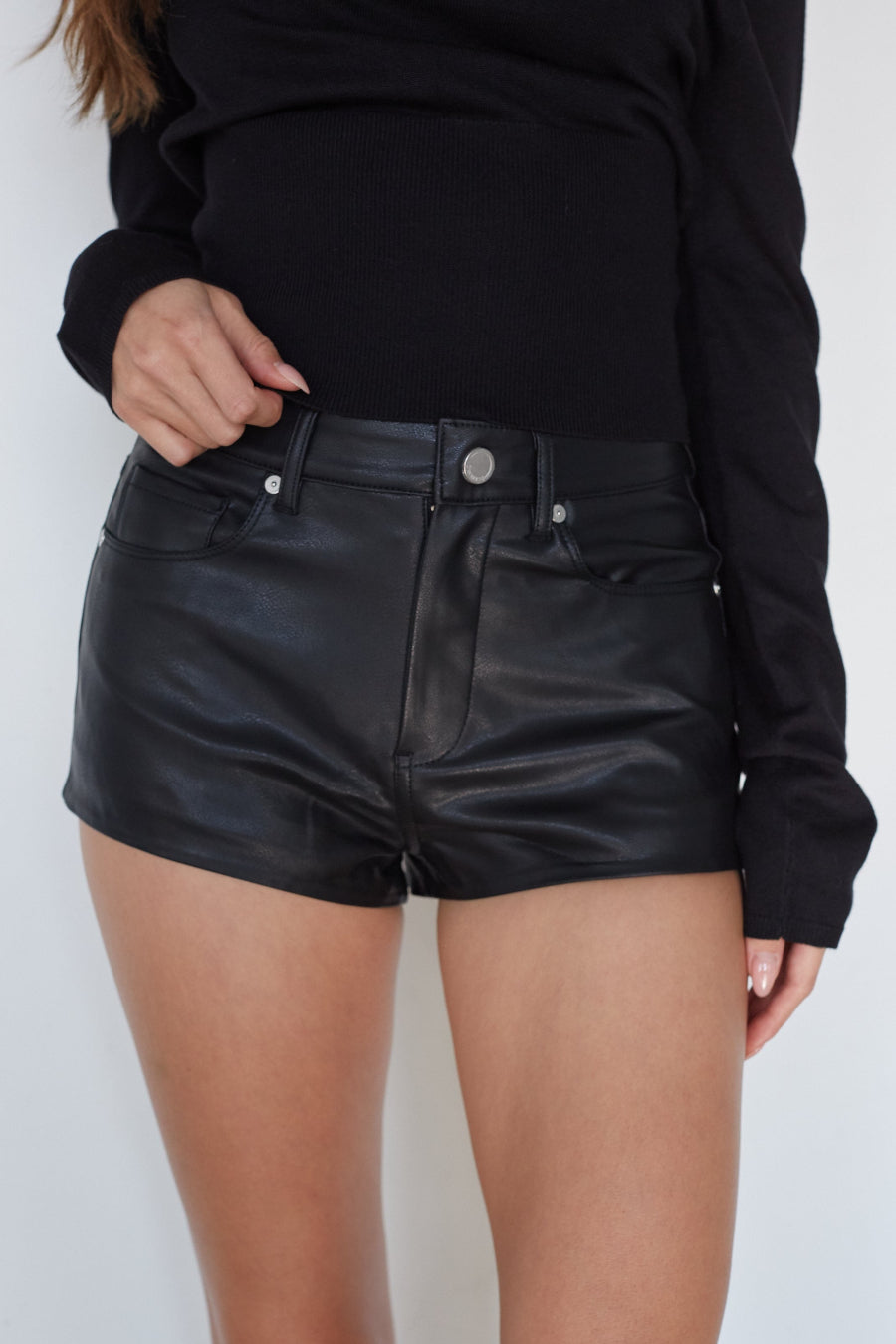 Micro Mini Zip-Button Shorts