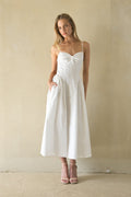 Structured-Waist Open-Back Midi