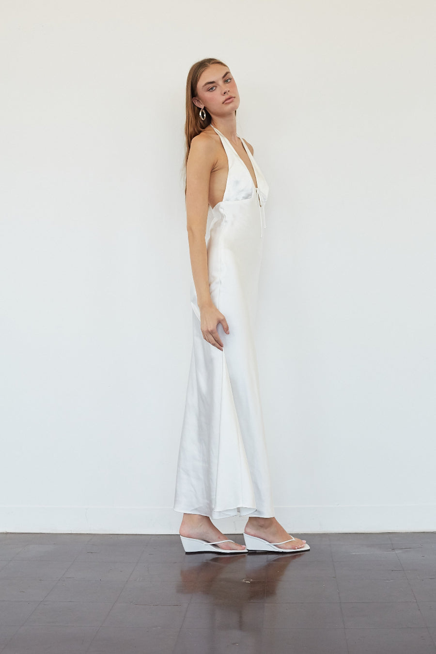 Bias-Cut Satin Maxi