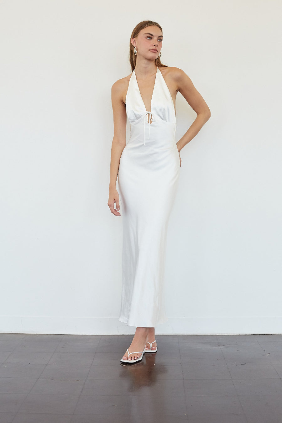Bias-Cut Satin Maxi