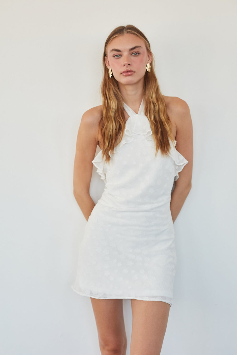 Cowl Scoop Floral Mini Dress