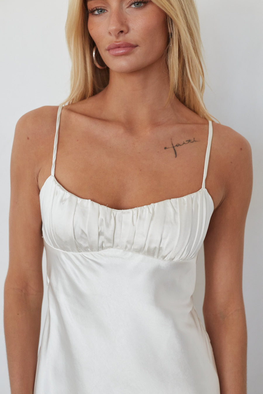 Spaghetti Strap Side-Zip Ruched Mini
