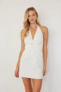 Fit-Flare Twist Mini Dress