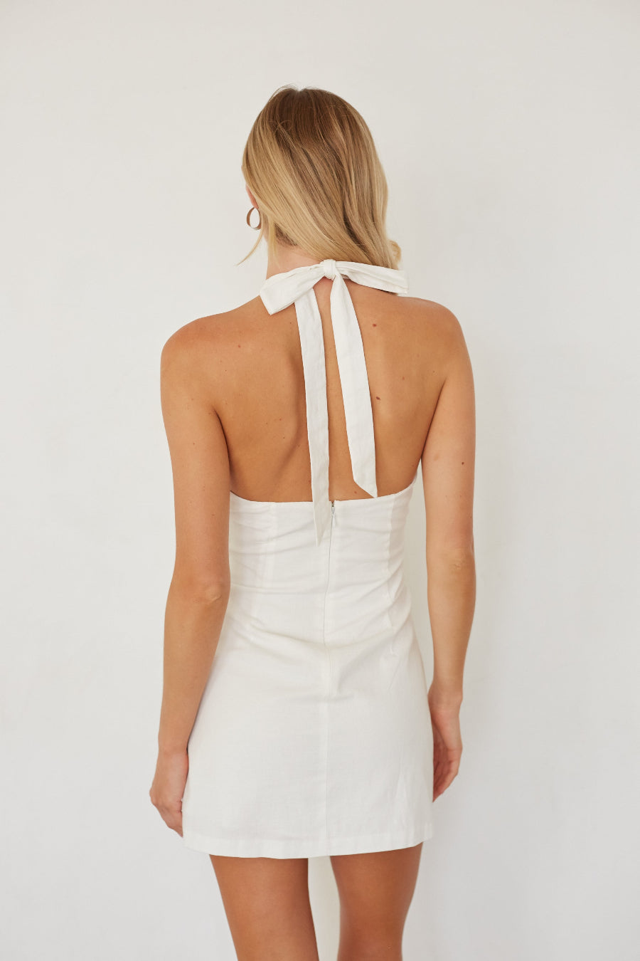 Fit-Flare Twist Mini Dress
