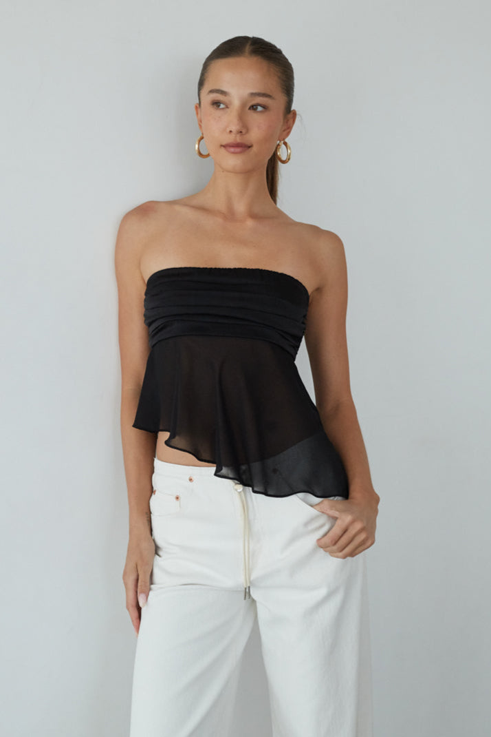 Hidden-Side Zip Bust-Smock Top