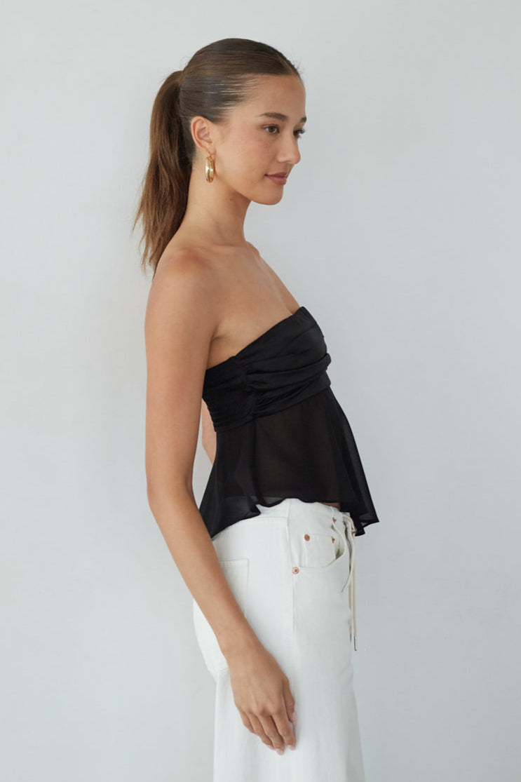 Hidden-Side Zip Bust-Smock Top