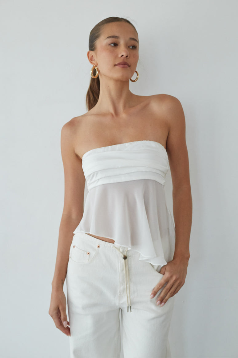 Hidden-Side Zip Bust-Smock Top