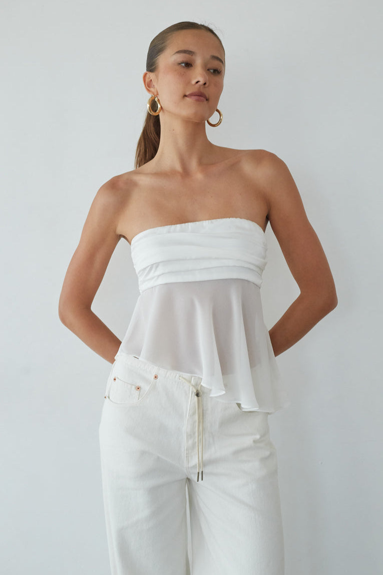Hidden-Side Zip Bust-Smock Top