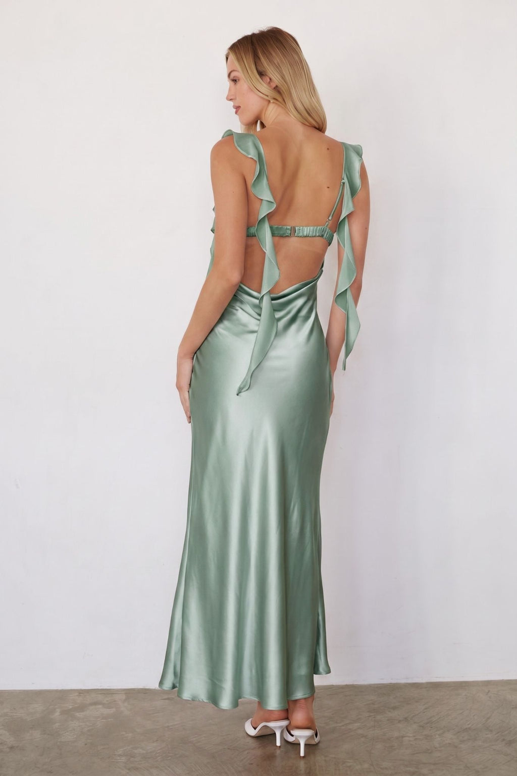 Chiffon Cowl Elastic-Clasp Maxi
